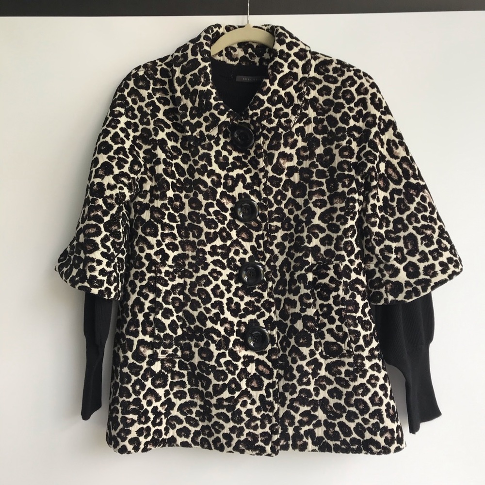 LEOPARD ANIMAL PRINT SHORT COAT - Picture 2 of 5